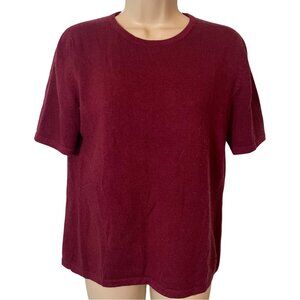 Cashmere Boutique Women's 100% Pure Cashmere Short Sleeve Sweater M Soft